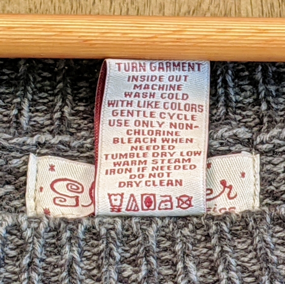 Glimmer by J.J. Basics Gray Sweater Dress with Ornate Buttons, Medium - Picture 10 of 10